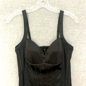 Jessica Simpson Sleeveless Dress Size 4 Black Bottom‎ Slit Polyester Spandex